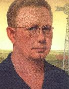 Grant Wood Self Portrait  bdfhbb oil painting artist